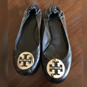 Tory Burch Reva Flats (Silver Logo)